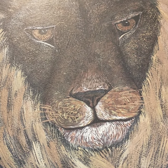 Hand Crafted Other - 🇨🇦 Hand Painted Lion Footstool